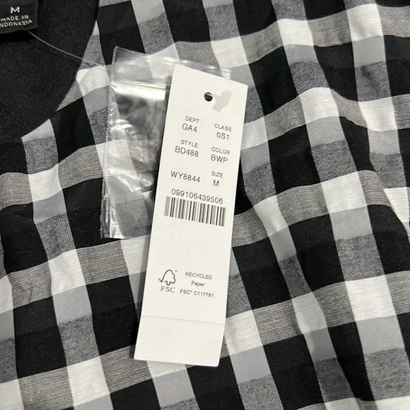 J. Crew Puff Sleeve Mini Dress in Textured Plaid Medium NWT - Picture 6 of 16